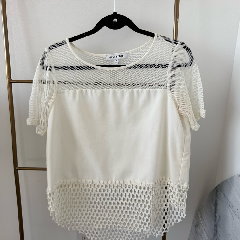 Elizabeth and James Ivory Mesh Blouse